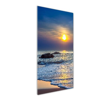 Tableau imprimé sur verre Plage au coucher du soleil