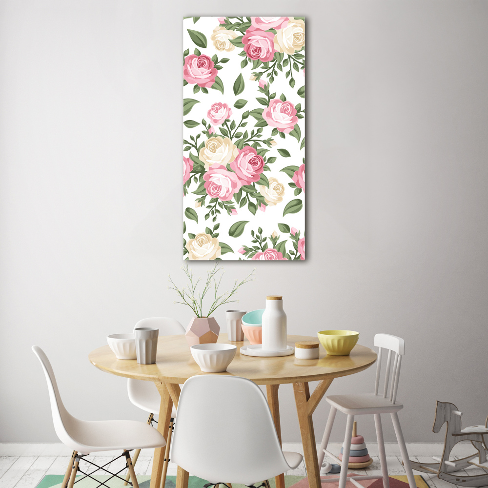 Tableau verre imprimé Roses fleurs