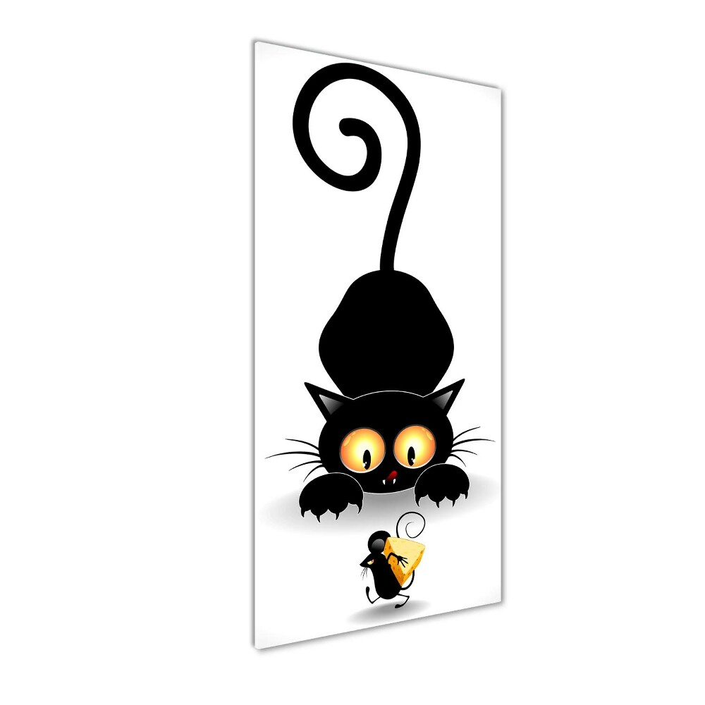 Tableau sur verre Chat et souris