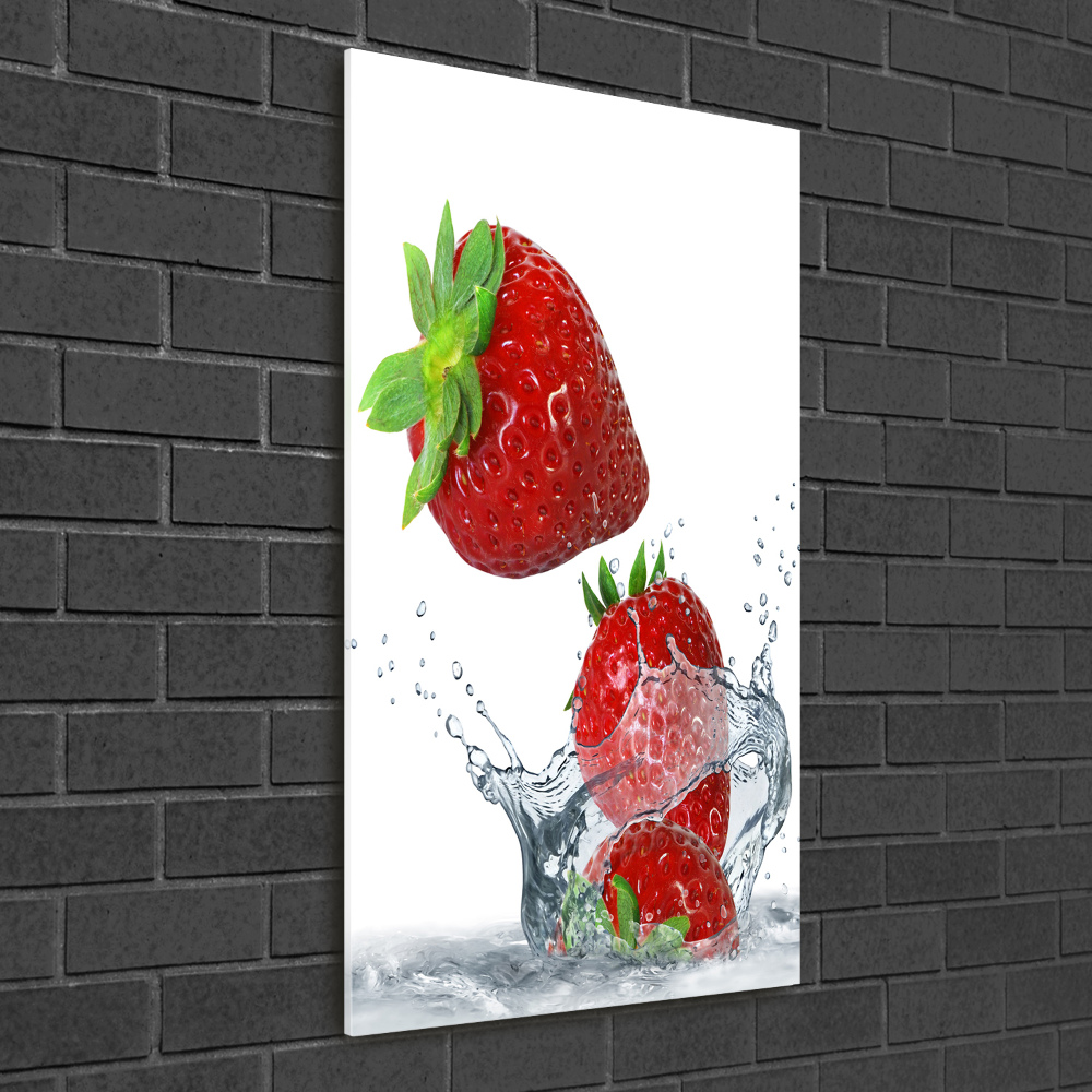 Tableau photo sur verre Fraises