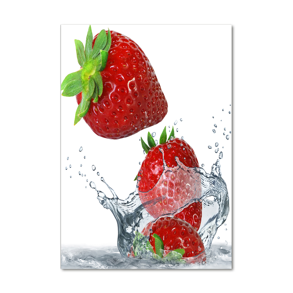 Tableau photo sur verre Fraises