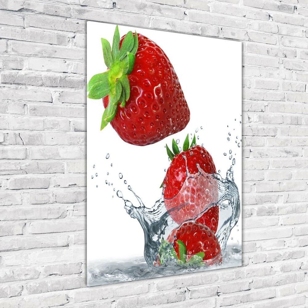 Tableau photo sur verre Fraises