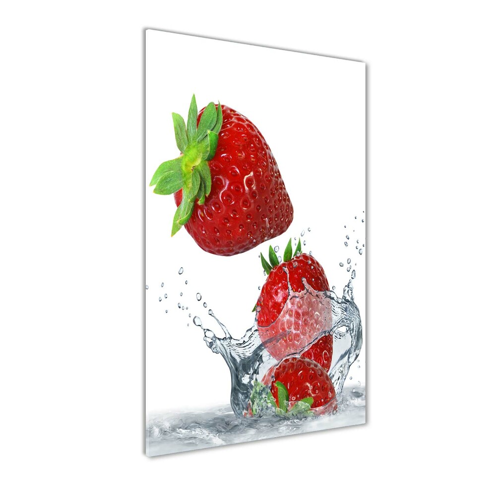 Tableau photo sur verre Fraises