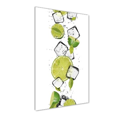 Tableau en verre Citron vert et glace