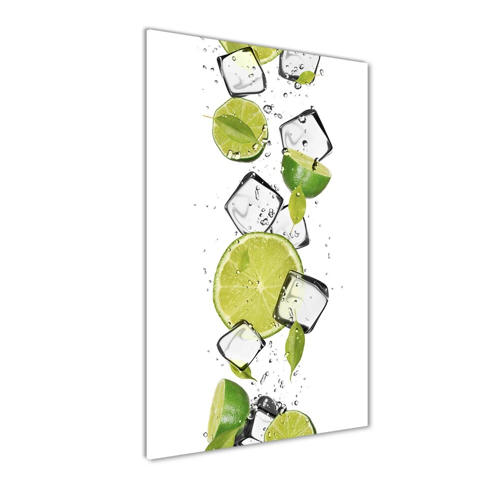 Tableau en verre Citron vert et glace