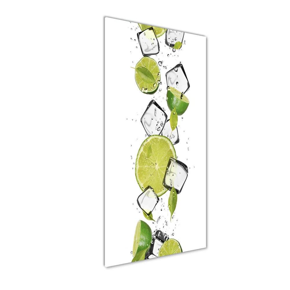 Tableau en verre Citron vert et glace