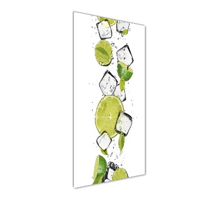 Tableau en verre Citron vert et glace