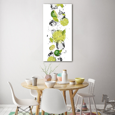 Tableau photo sur verre Citron vert et eau