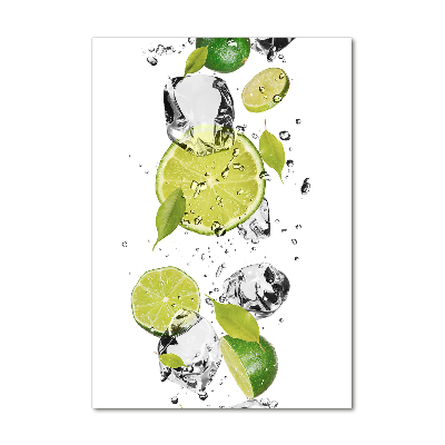 Tableau photo sur verre Citron vert et eau