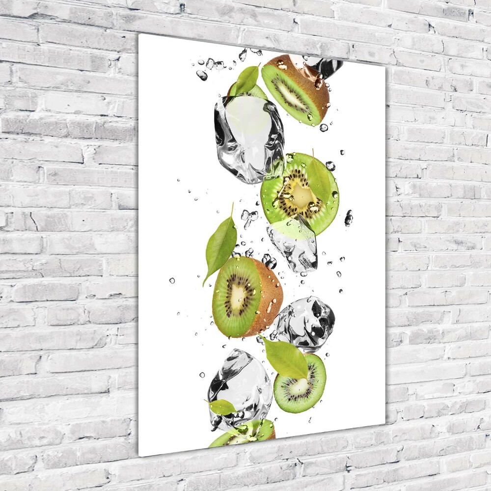 Tableau imprimé sur verre Kiwi et eau