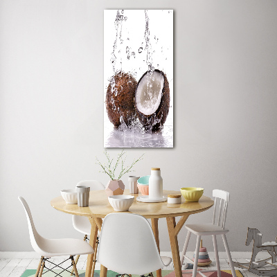 Tableau photo sur verre Noix de coco