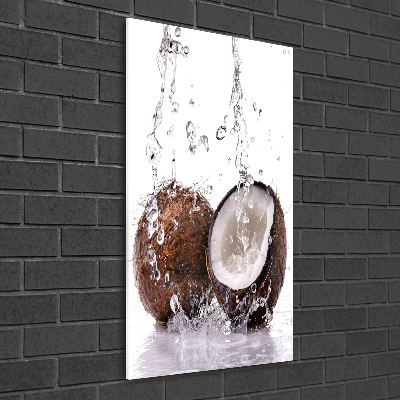 Tableau photo sur verre Noix de coco