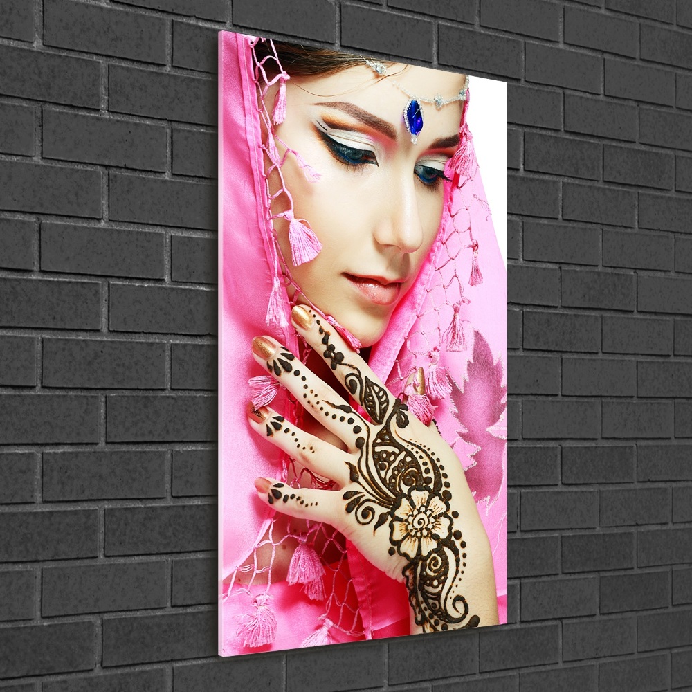 Tableau sur verre Femme indienne