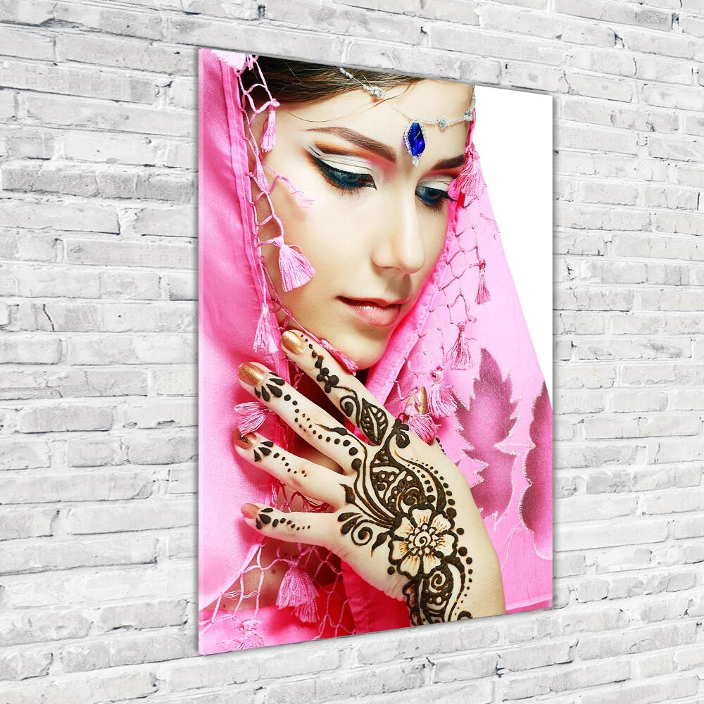 Tableau sur verre Femme indienne