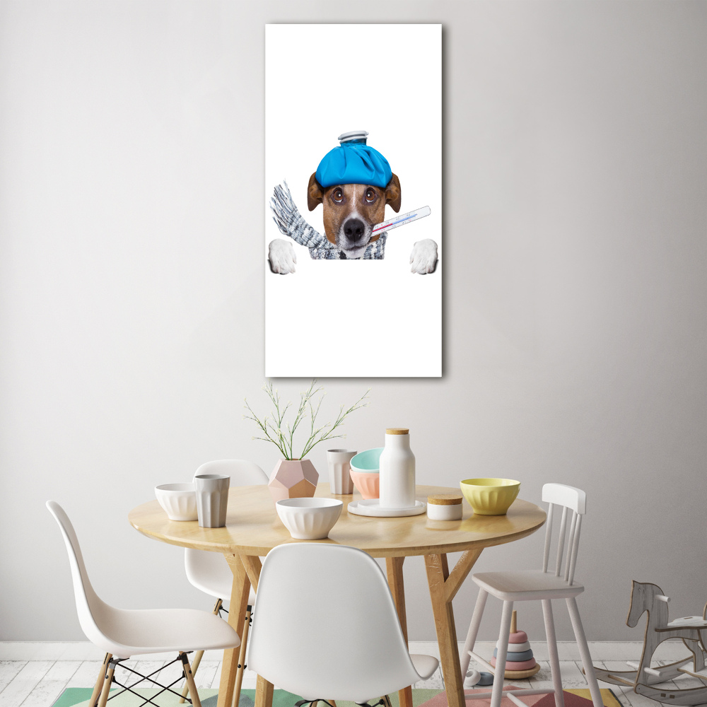 Tableau verre imprimé Chien malade