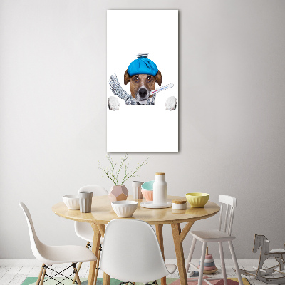 Tableau verre imprimé Chien malade