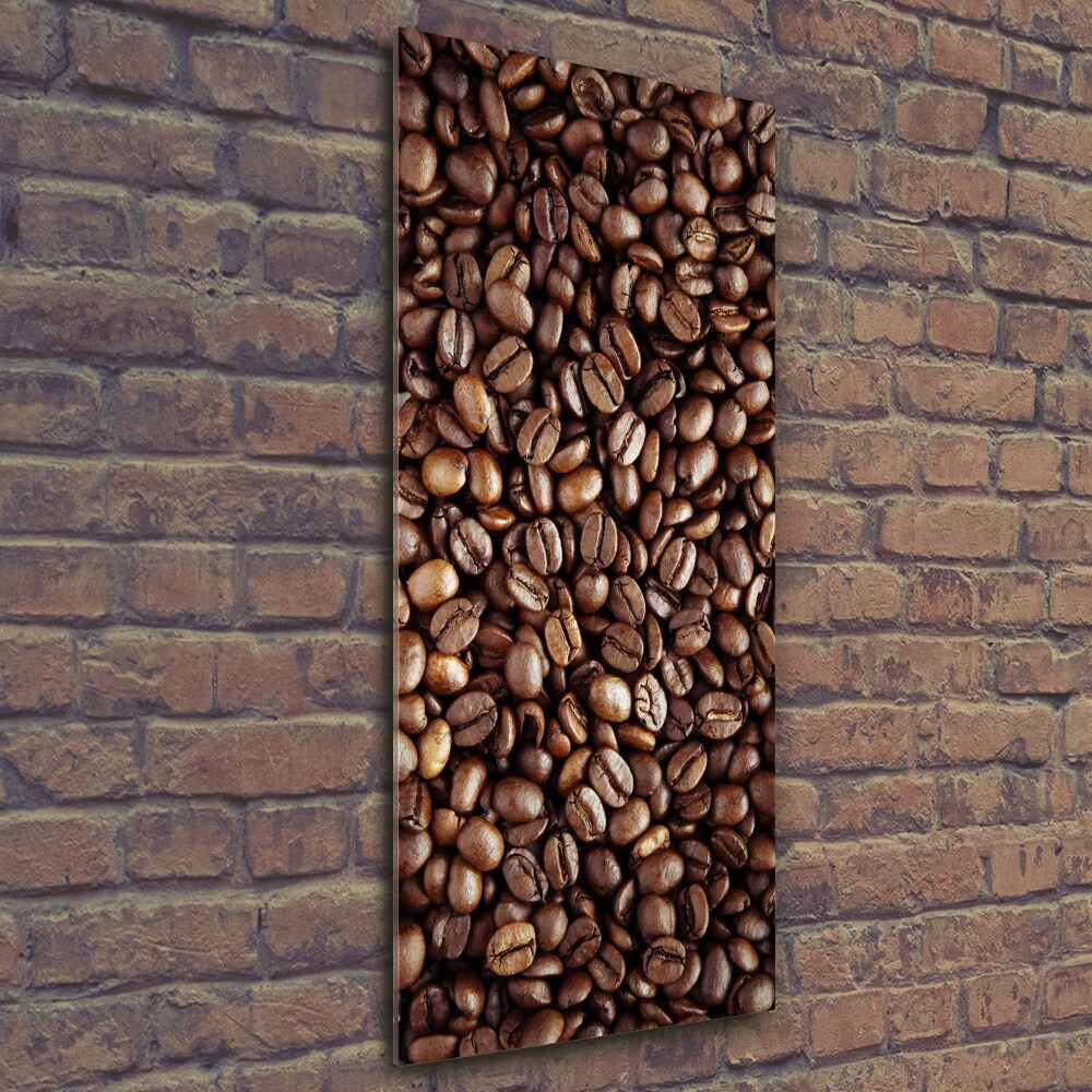 Tableau en verre Grains de café noir