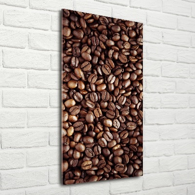 Tableau en verre Grains de café noir