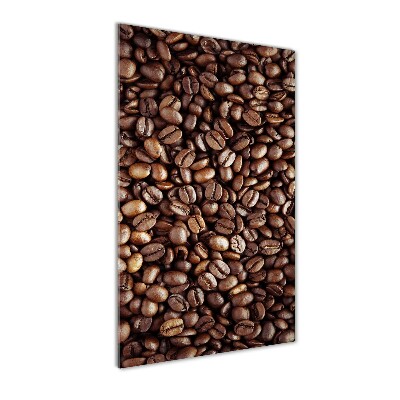 Tableau en verre Grains de café noir