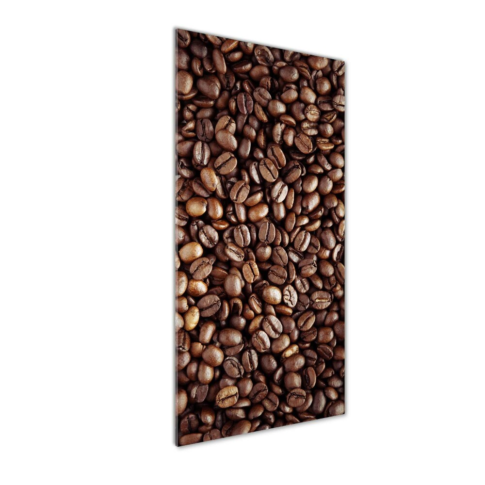 Tableau en verre Grains de café noir