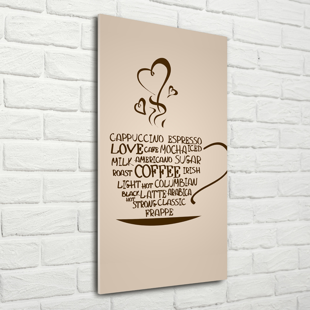 Tableau sur verre Une tasse de café aromatique