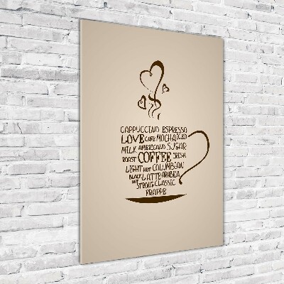 Tableau sur verre Une tasse de café aromatique