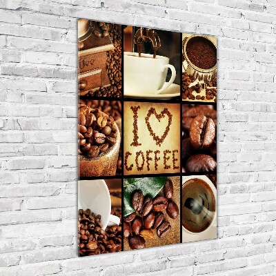 Tableau en verre Collage de café