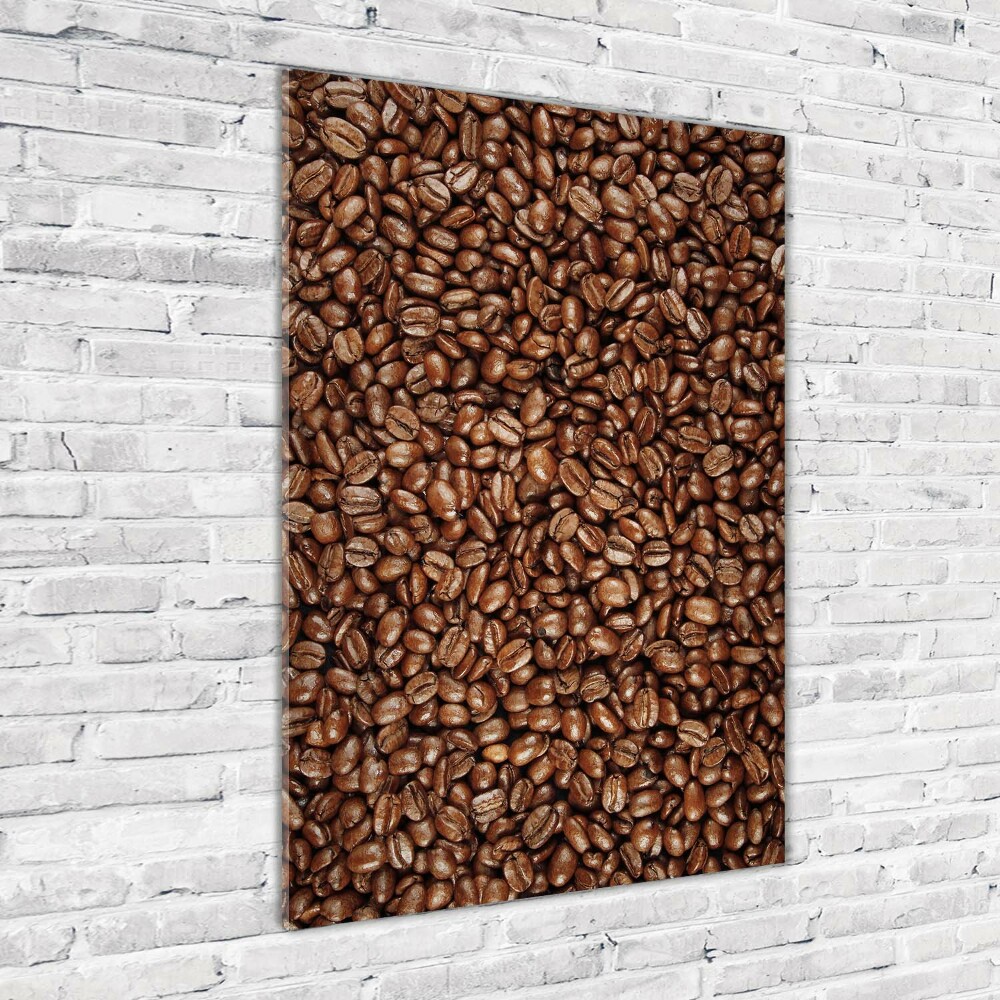 Tableau sur verre Des grains de café délicieux