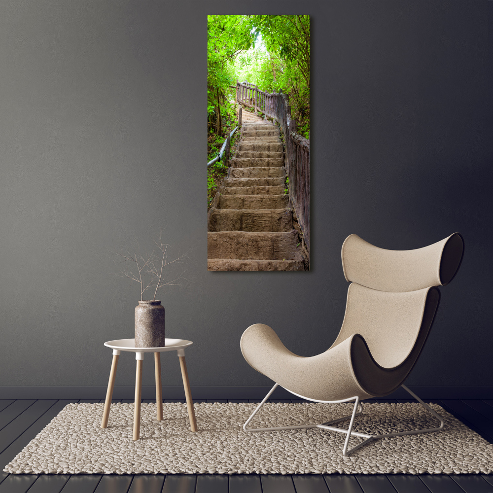 Tableau sur verre Marches dans la forêt