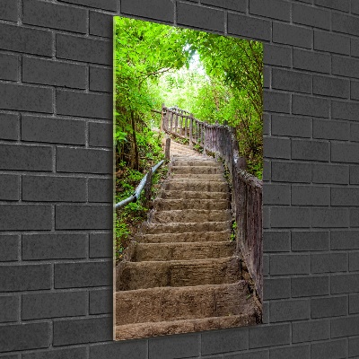 Tableau sur verre Marches dans la forêt