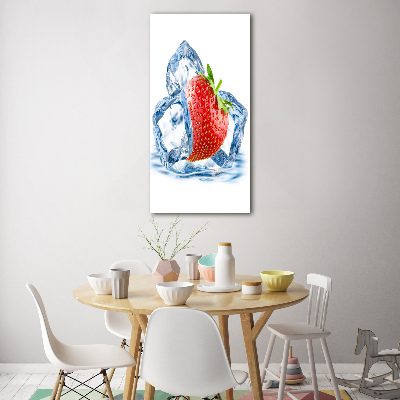 Tableau sur verre Fraise et glace