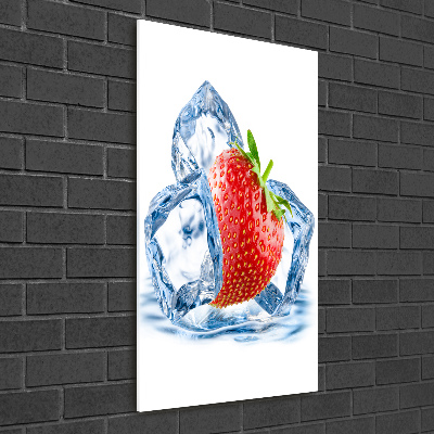 Tableau sur verre Fraise et glace