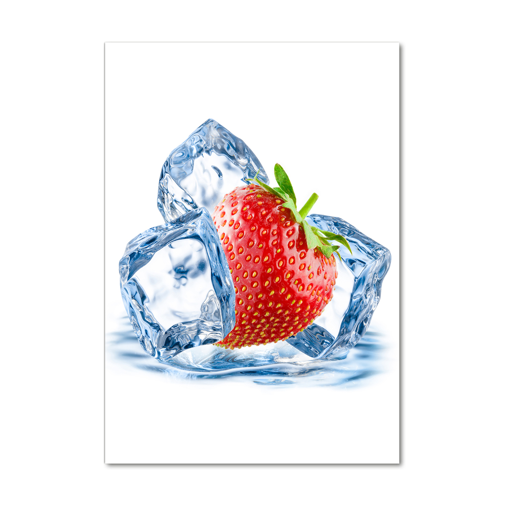 Tableau sur verre Fraise et glace