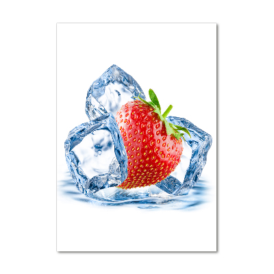 Tableau sur verre Fraise et glace