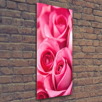 Tableau photo sur verre Roses roses