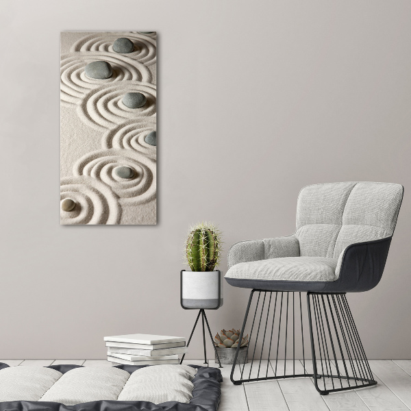 Tableau sur verre Pierres sur le sable