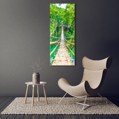 Tableau photo sur verre Pont de la jungle