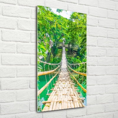 Tableau photo sur verre Pont de la jungle