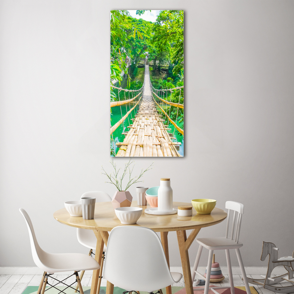 Tableau photo sur verre Pont de la jungle