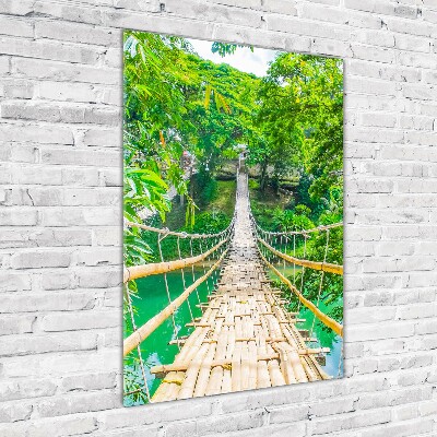 Tableau photo sur verre Pont de la jungle