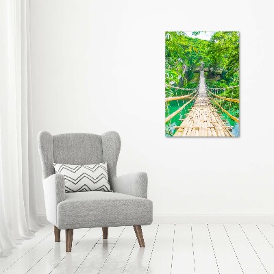 Tableau photo sur verre Pont de la jungle