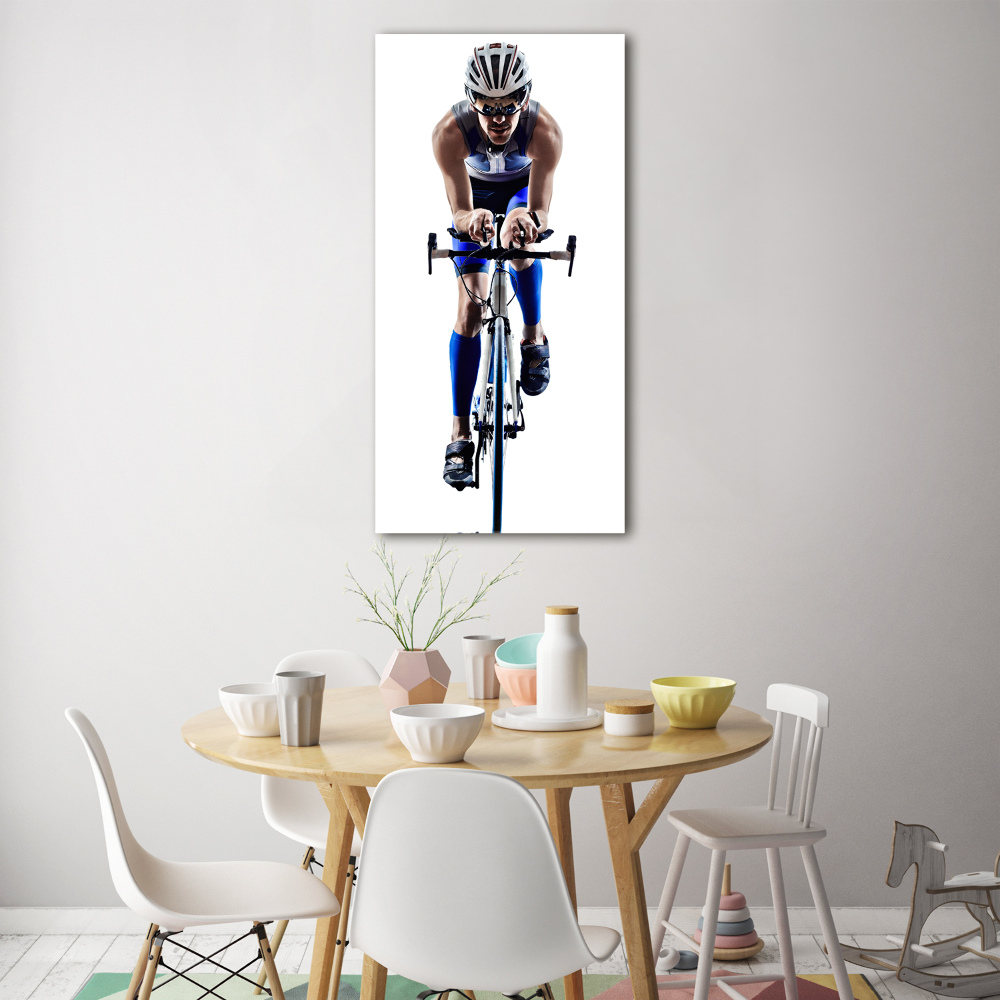 Tableau verre imprimé Cycliste