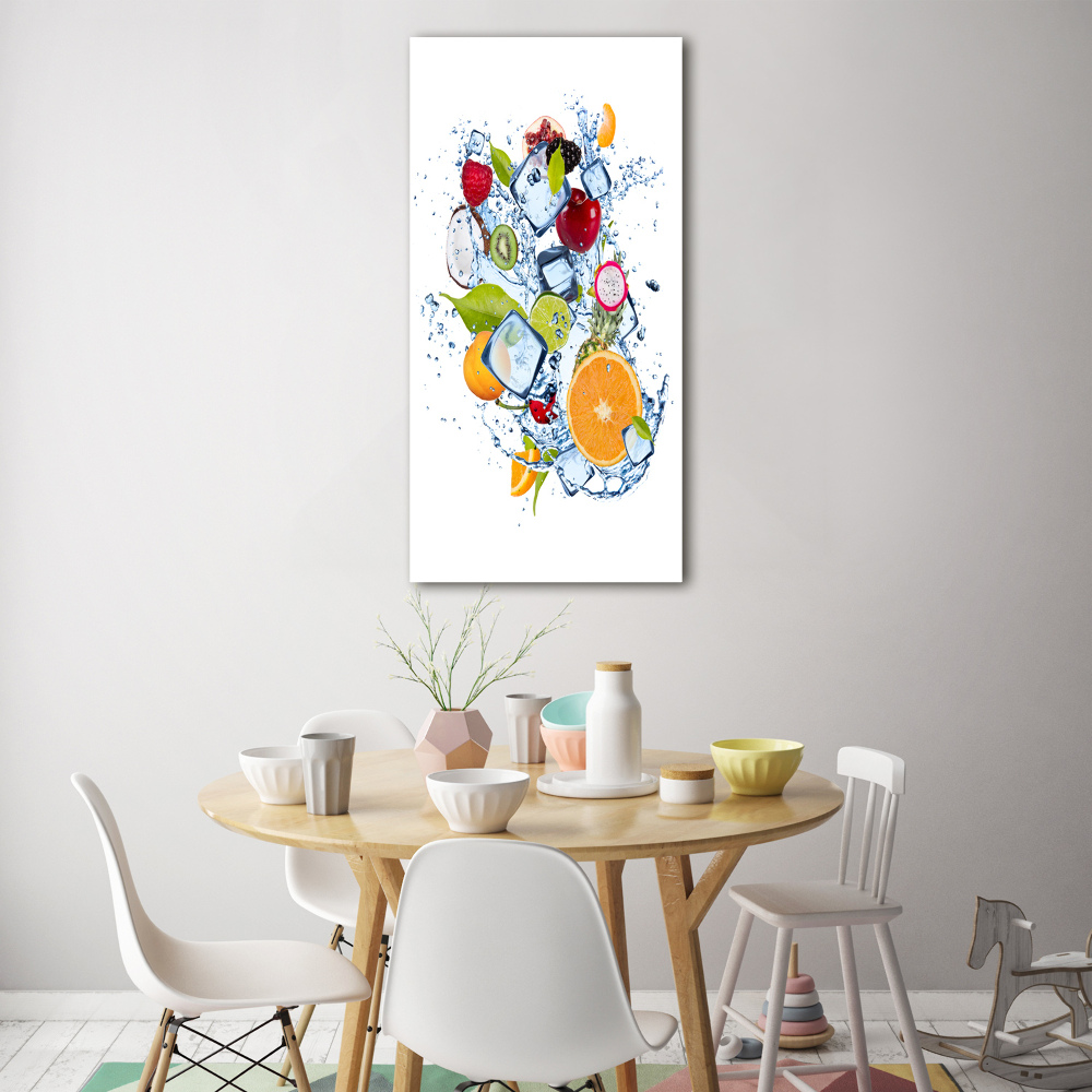 Tableau sur verre Fruits et glace