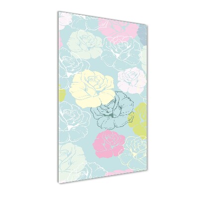 Tableau photo sur verre Roses fleurs