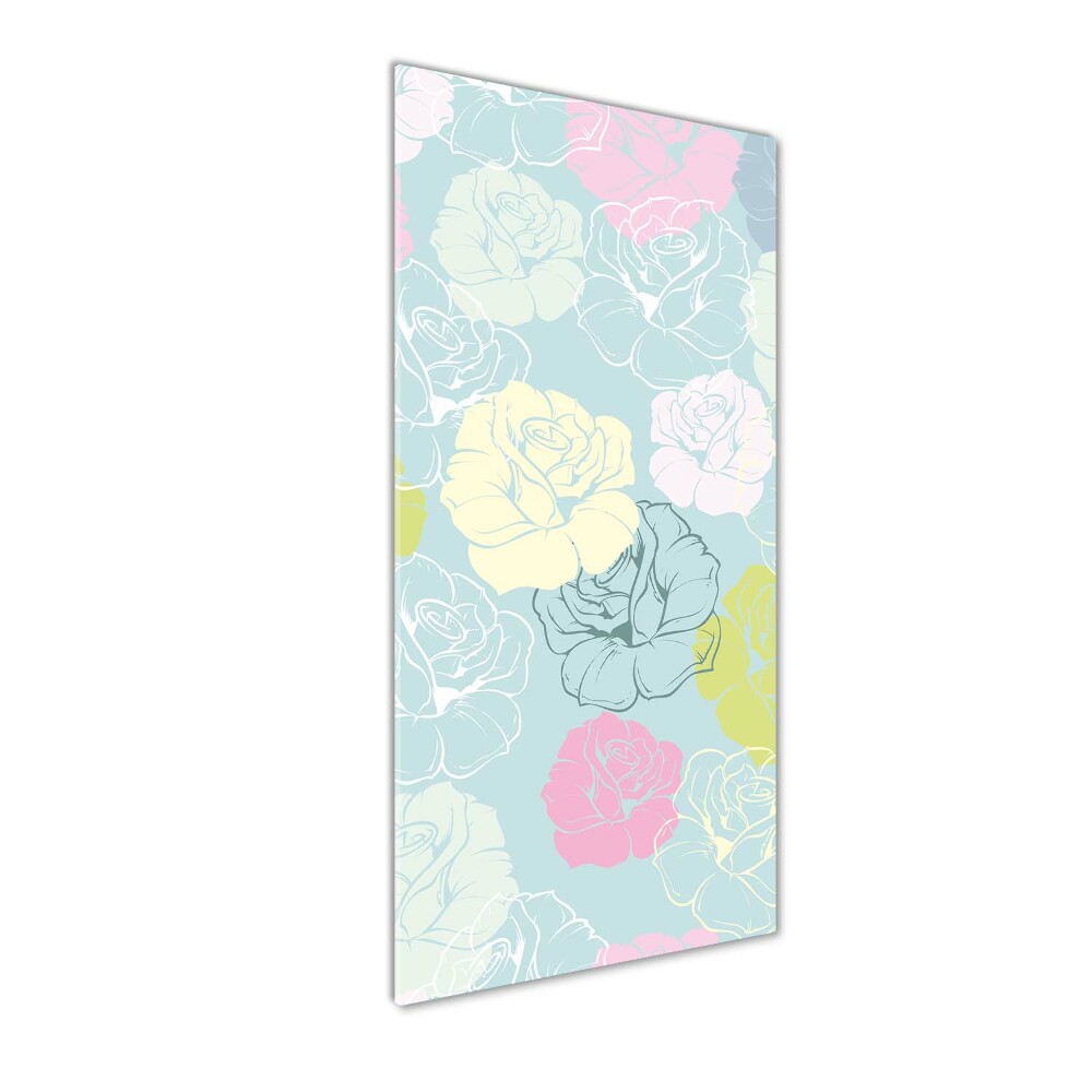 Tableau photo sur verre Roses fleurs