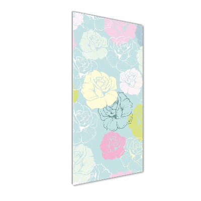 Tableau photo sur verre Roses fleurs