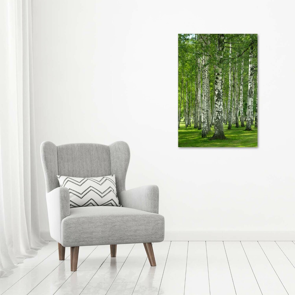 Tableau en verre Les forêts de bouleaux