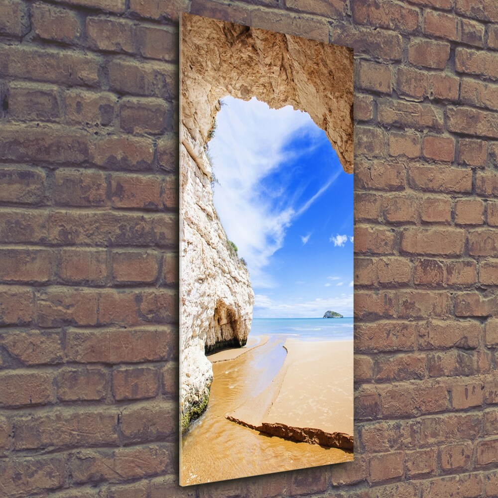 Tableau imprimé sur verre Grotte au bord de la mer