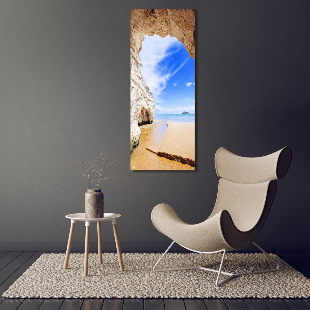 Tableau imprimé sur verre Grotte au bord de la mer