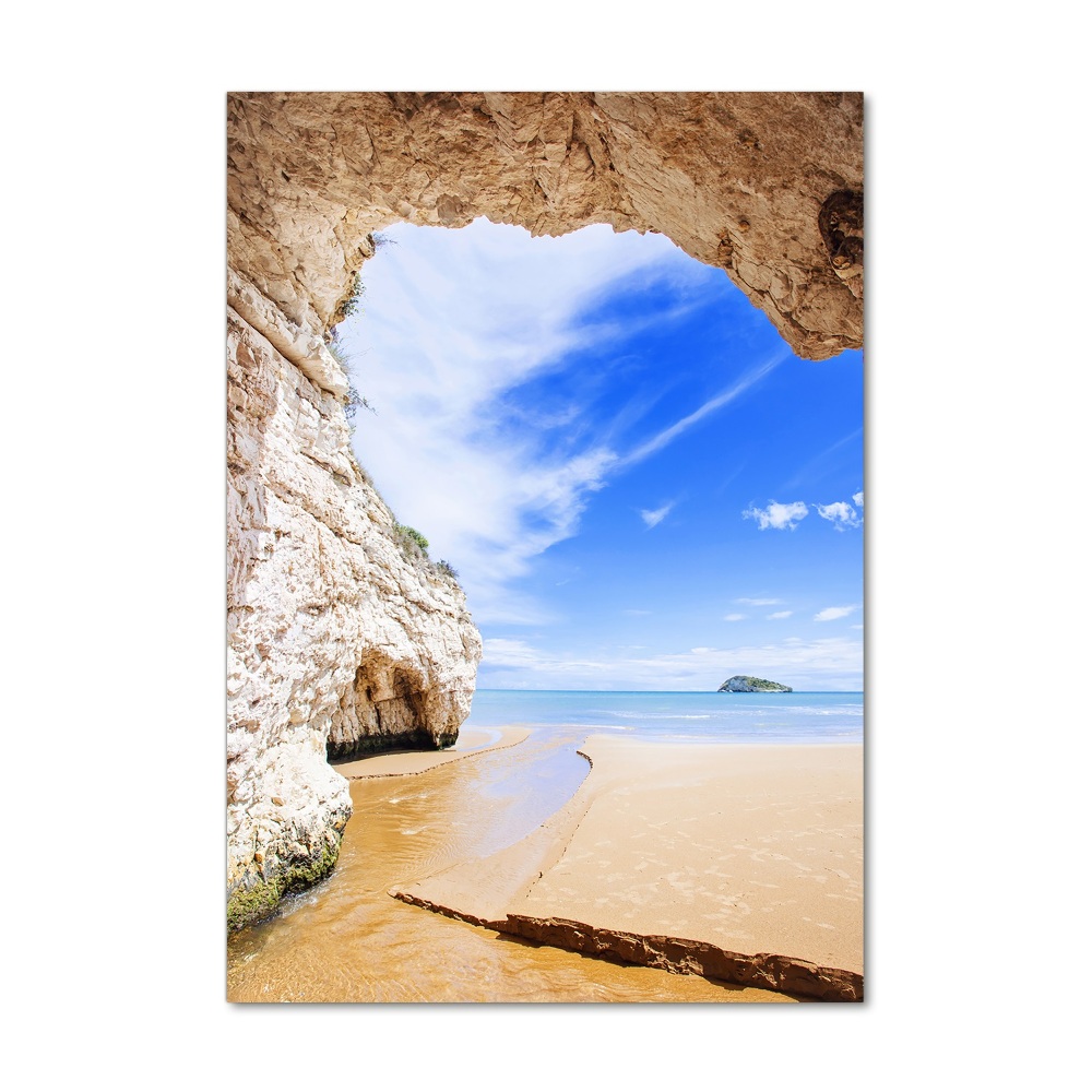 Tableau imprimé sur verre Grotte au bord de la mer